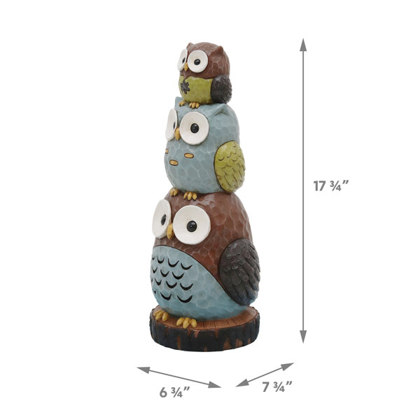 Millwood Pines Outdoor Stacking Owls Resin Statue Wayfair